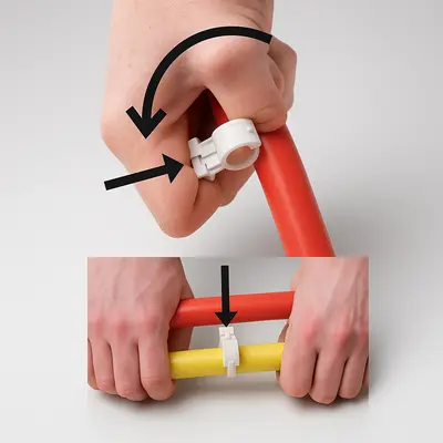 Náhled spojky kloubové pro vkládání obručí 25/16