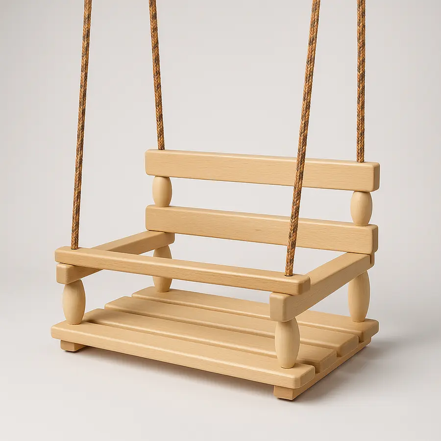 dřevěná houpačka s ohrádkou