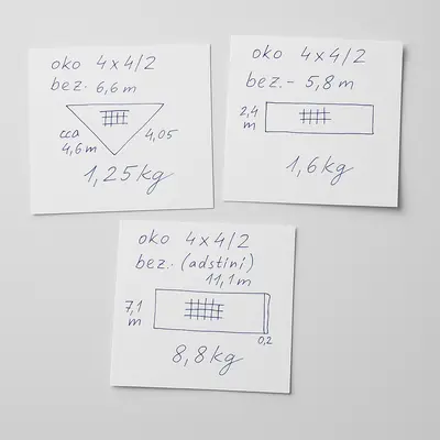 Náhled sítě úložné, ochranné, odpad z výroby sítí