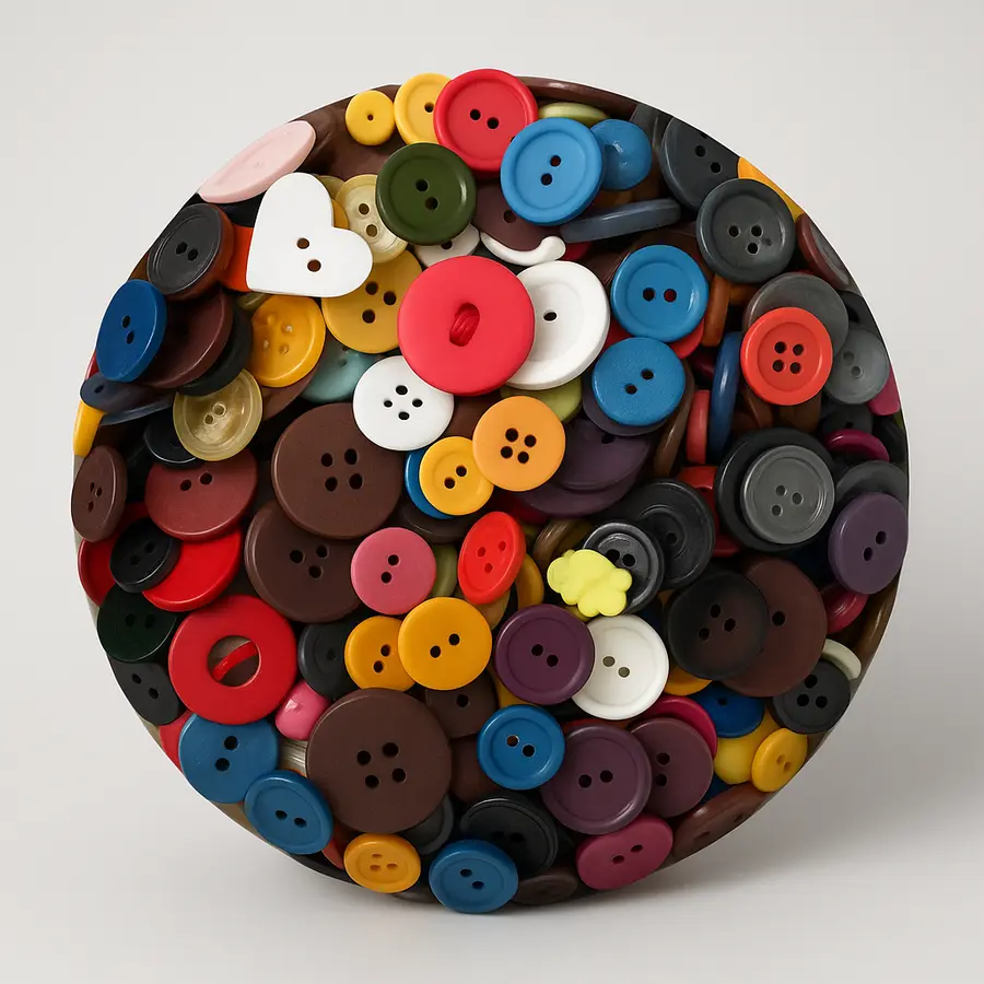 knoflíky - barevná směs , 250g