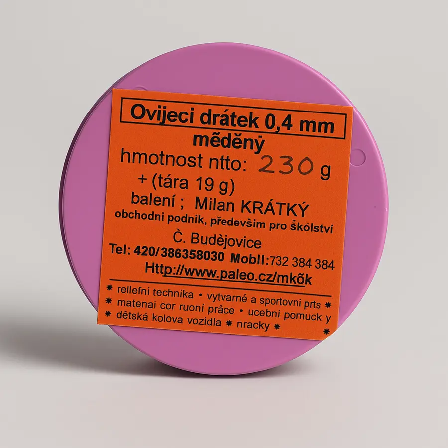 drátky na drátování - prům. 0,4 mm měděný (Cu - červený), cena za 100 g