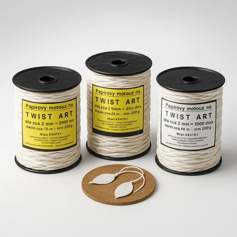 motouz papírový na TWIST ART, bílý