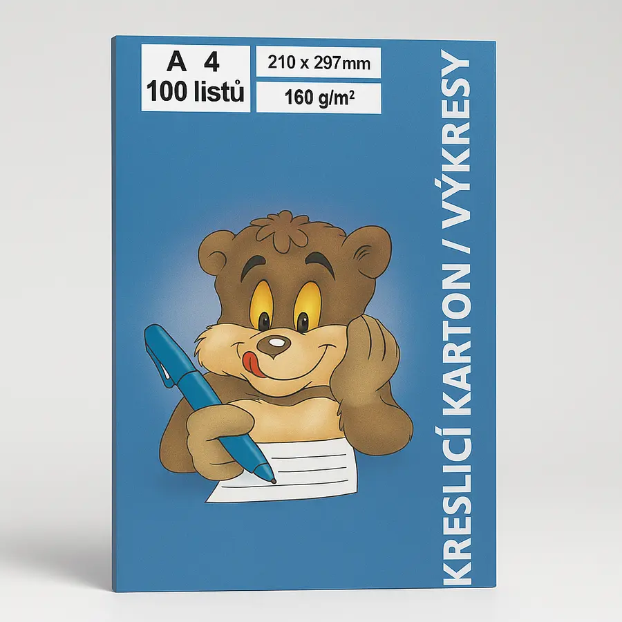 polokarton A4 bílý, 160g/m2 - kreslící čtvrtka