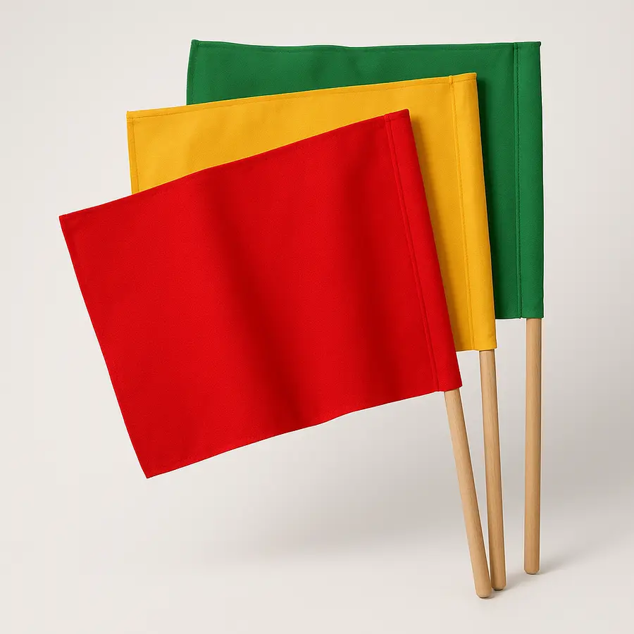 praporky signální na dopravní výchovu, BA, 25x32cm, 3 ks (R + Ž + Z)