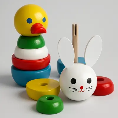 Náhled dřevěná skládačka na motoriku - zvířátka