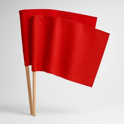 Náhled signalizace praporky dopravní, tkanina PAD, červené 2ks