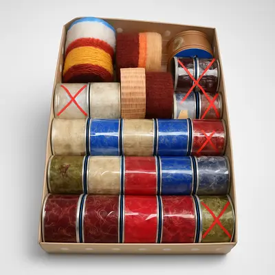 Náhled stuhy zdobící - barevné, výr. odpad