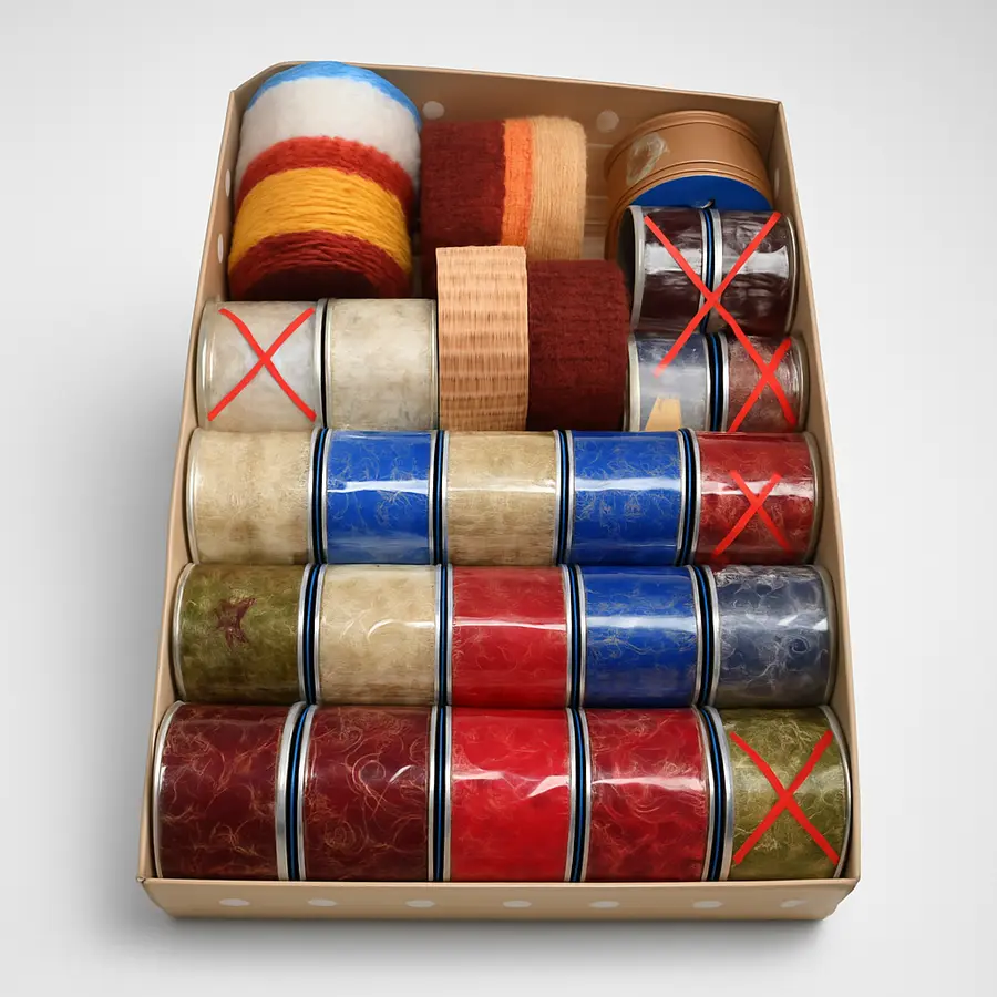 stuhy zdobící - barevné, výr. odpad