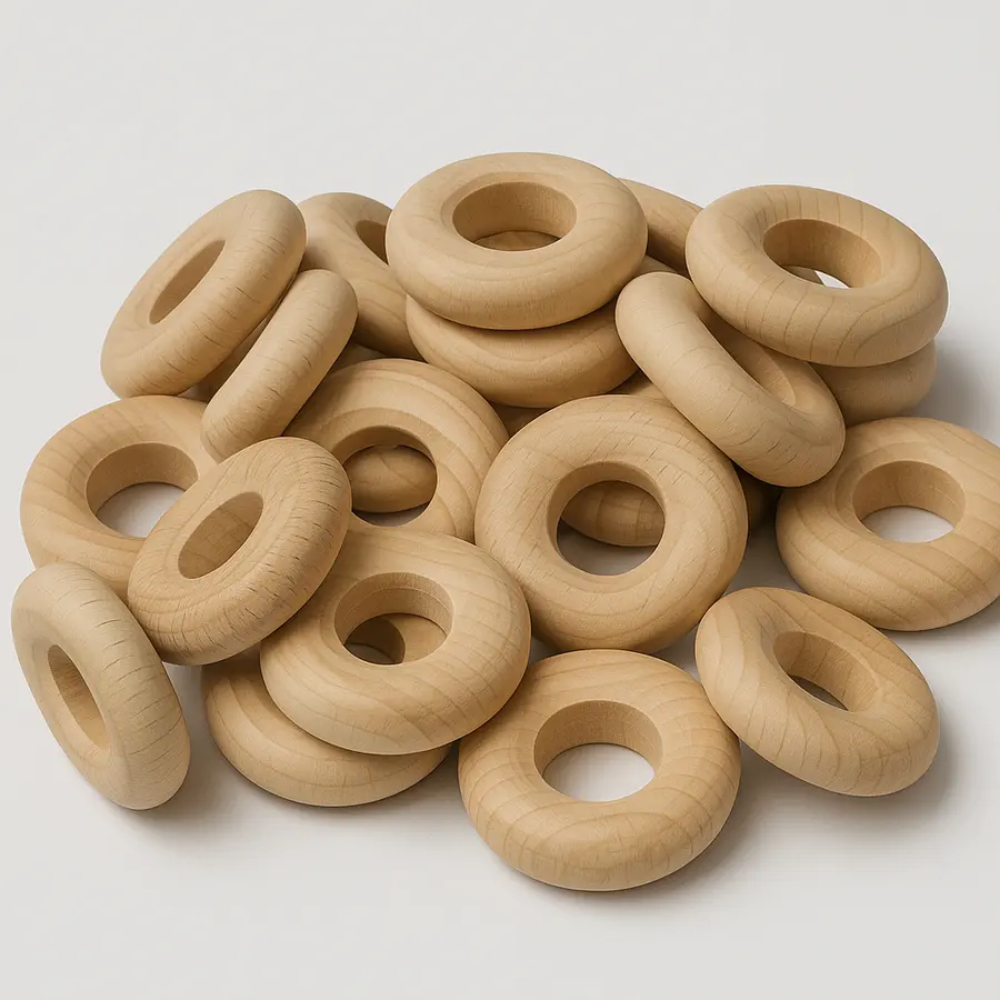 dřevěné kroužky - prstýnky přírodní - (NEMOŘENÉ)