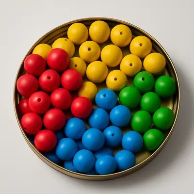 Náhled koule dřevěné, barvené,  prům. 24 - 25 mm, vrtané skrz