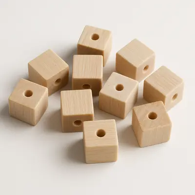 Náhled dřevěné kostky přírodní, 8mm - korálky