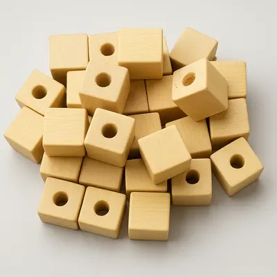 Náhled dřevěné kostky přírodní, 8mm - korálky