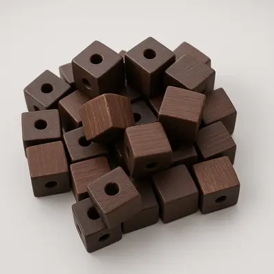 Náhled dřevěné kostky přírodní, 8mm - korálky