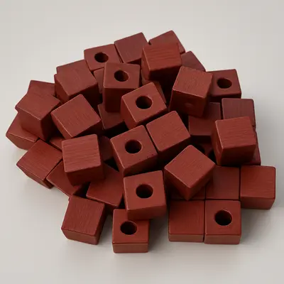 Náhled dřevěné kostky přírodní, 6mm - korálky