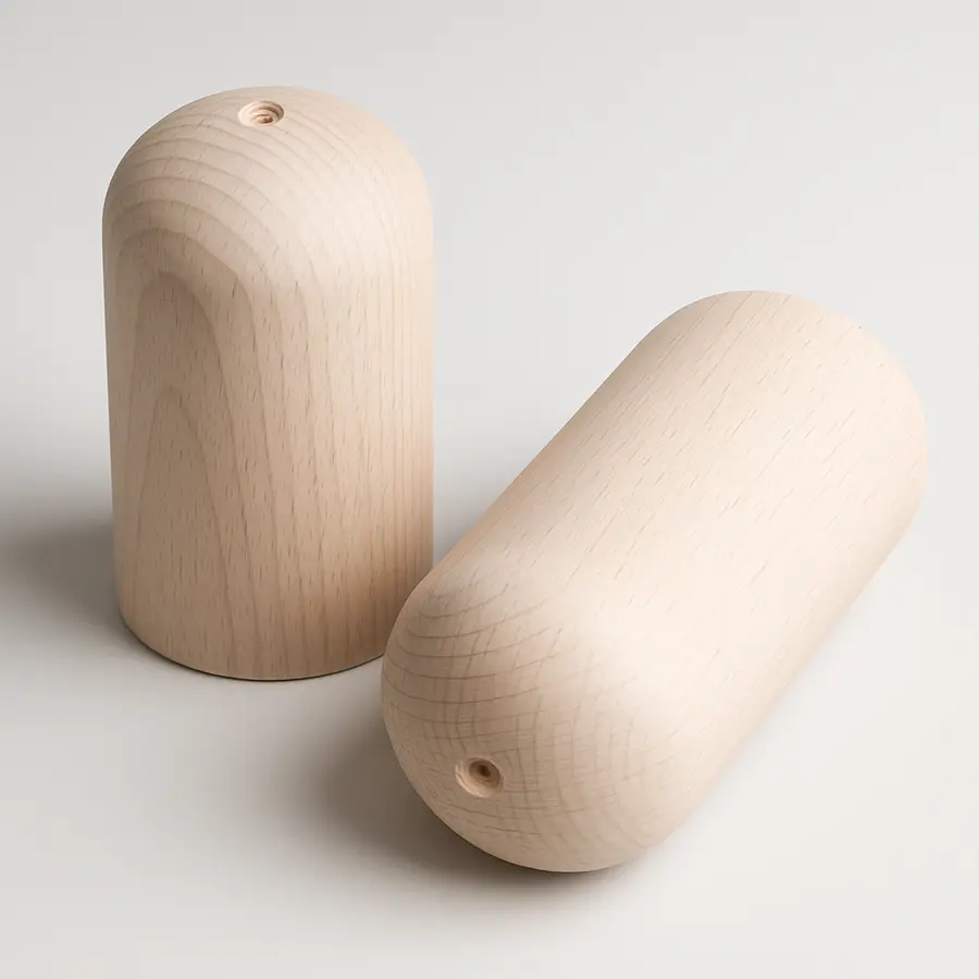 dřevěný váleček přírodní - (NEMOŘENÉ), 44x80 s oblým koncem